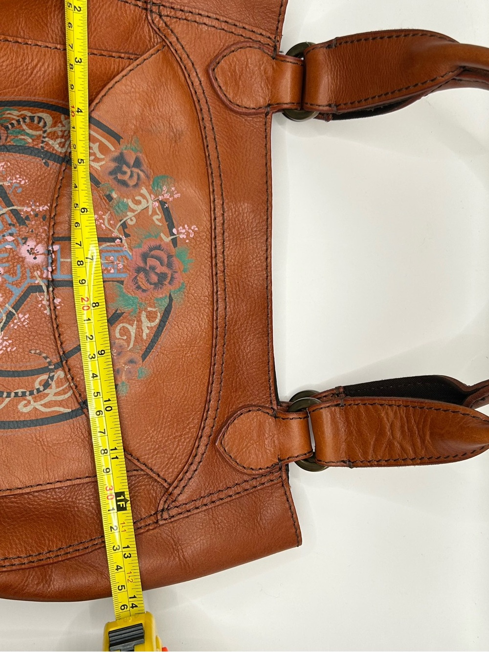 Lucky Brand Leather Peace Love Tiger Cognac Vintage - Picture 13 of 13